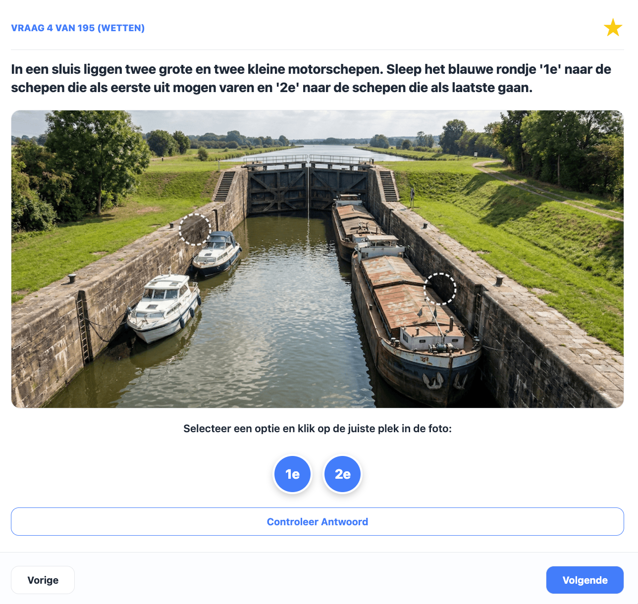 Sleepvraag over de volgorde waarin schepen een sluis verlaten